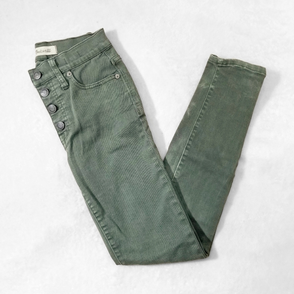 MADEWELL Green 9" High Rise Skinny Jeans